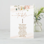 Wildflower Garden Seating Chart Table Number Name  Einladung (Stehend Vorderseite)