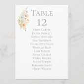 Wildflower Garden Table Number Seating Chart Cards (Vorderseite)
