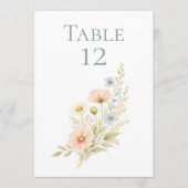 Wildflower Garden Table Number Sign (Vorderseite)
