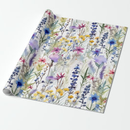 Wildflower Garden Watercolor in Soft Summer Hues Geschenkpapier