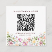 Wildflower Garden Wedding Details & RSVP QR Code  Begleitkarte (Rückseite)