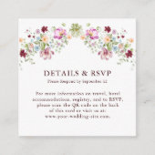 Wildflower Garden Wedding Details & RSVP QR Code  Begleitkarte (Vorderseite)