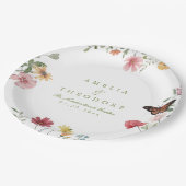 Wildflower Garden Wedding Pappteller (Schrägansicht)