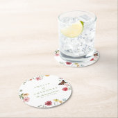 Wildflower Garden Wedding Runder Pappuntersetzer (Vor Ort)