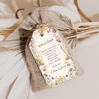Wildflower Garden Wedding Welcome Gift Tags Geschenkanhänger