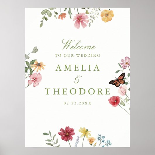Wildflower Garden Wedding Welcome Poster (Vorne)