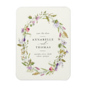Wildflower Garden Wreath Wedding Save the Date Magnet (Vertikal)