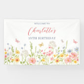Wildflower-Garten-Geburtstagsfeier Banner (Horizontal)