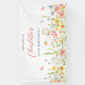 Wildflower-Garten-Geburtstagsfeier Banner (Vertikal)