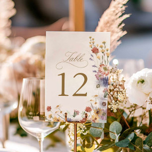 Wildflower-Garten-Hochzeitstisch-Nummer Tischnummer