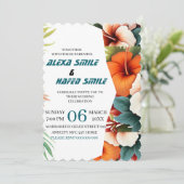 Wildflower-Gatefold-Hochzeits-Einladung, Hübsche H Save The Date (Stehend Vorderseite)