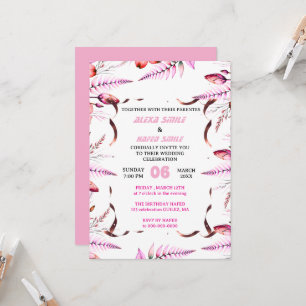 Wildflower-Gatefold-Hochzeitseinladung, hübsche Ho Einladung