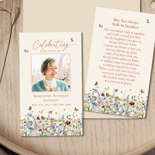 Wildflower Gedenk Funeral Gebetskarte