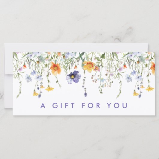 Wildflower-Geschenkgutschein (Vorderseite)