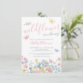 Wildflower Girl Baby Shower Einladung (Stehend Vorderseite)