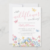 Wildflower Girl Baby Shower Einladung (Vorderseite)