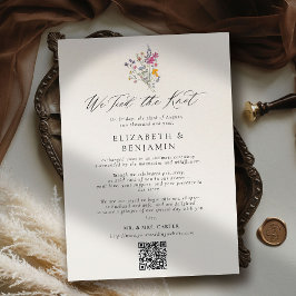 Wildflower Grace Elopement Wedding Announcement Einladung