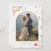 Wildflower Grace Modern Watercolor Photo Wedding Save The Date (Rückseite)