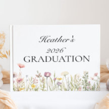 Wildflower Graduation Guestbook with Photo