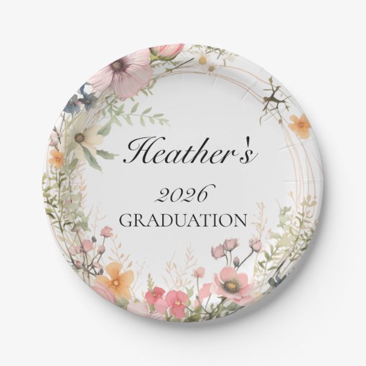 Wildflower Graduation  Pappteller (Vorderseite)