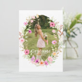 Wildflower Graduation Party photo Einladung (Stehend Vorderseite)