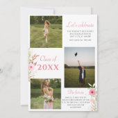 Wildflower Graduation Party photo Einladung (Rückseite)