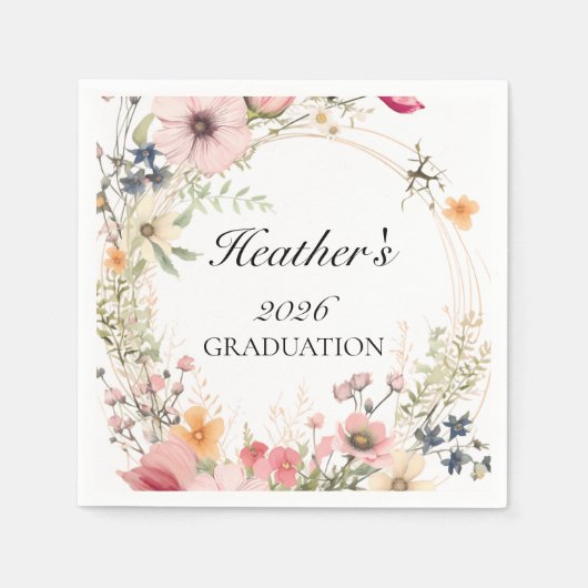 Wildflower Graduation  Serviette (Vorderseite)