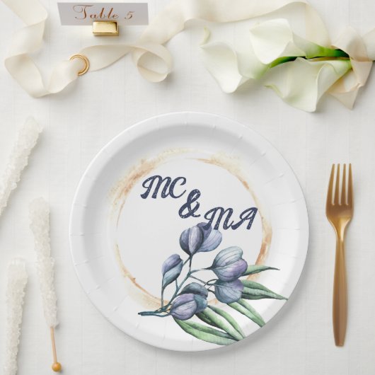 Wildflower Harmony Custom Floral Party Plate Pappteller (Hochzeit)