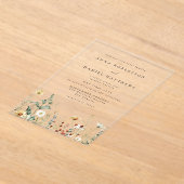 Wildflower-Hochzeit Acryleinladungen (Ablage )