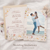 Wildflower-Hochzeit Einladung