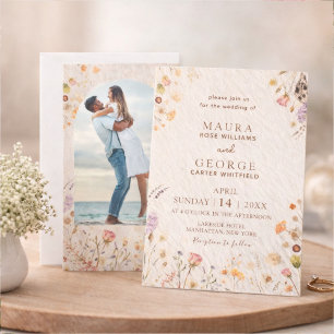 Wildflower-Hochzeit Einladung