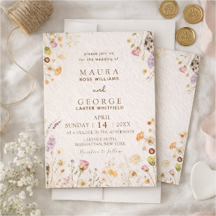 Wildflower-Hochzeit Einladung