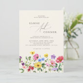 Wildflower-Hochzeit Rustikaler Boho-QR-Code Einladung (Stehend Vorderseite)