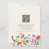 Wildflower-Hochzeit Rustikaler Boho-QR-Code Einladung (Rückseite)