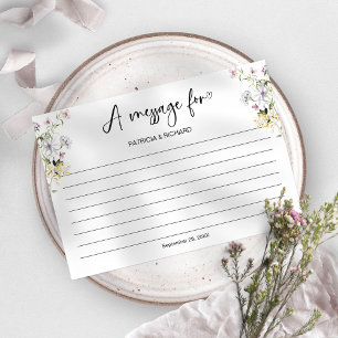 Wildflower-Hochzeitskarte mit Botschaft in einer F Einladung