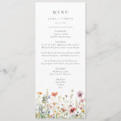Wildflower-Hochzeitsmenü Menükarte (Vorderseite)