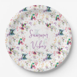 Wildflower & Hummingbird Summer Vibes Pappteller
