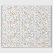 Wildflower Illustrated Wrapping Paper - Orange Geschenkpapier (Flach)