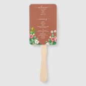 Wildflower Immergrün Brandorange Hochzeitsprogramm Fächer (Vorderseite)