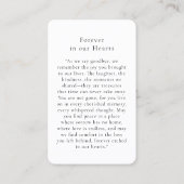 Wildflower "In loving Memory" Photo Funeral Visitenkarte (Rückseite)