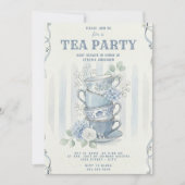 Wildflower-Inspired Tea Party Baby Shower Einladung (Vorderseite)