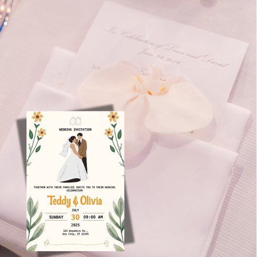 wildflower invitation einladung