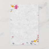 Wildflower Ivory Elegant QR Code Wedding Details Begleitkarte (Rückseite)