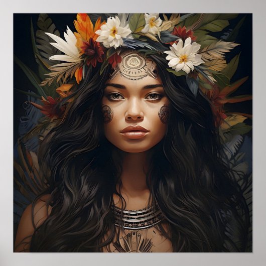 Wildflower-Krieger-Kunst Poster (Vorne)
