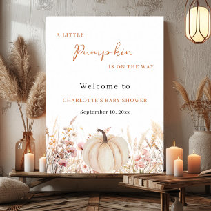 Wildflower-Kürbis-Baby-Shower-Willkommen Poster