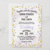 Wildflower Lavender and Yellow Floral wedding Einladung (Vorderseite)