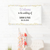 Wildflower Lavender and Yellow Wedding Banner (Insitu)