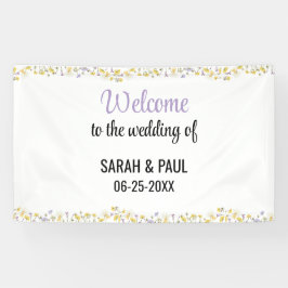 Wildflower Lavender and Yellow Wedding Banner