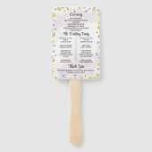 Wildflower Lavender and Yellow Wedding program Fächer (Rückseite)