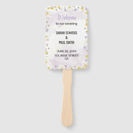 Wildflower Lavender and Yellow Wedding program Fächer